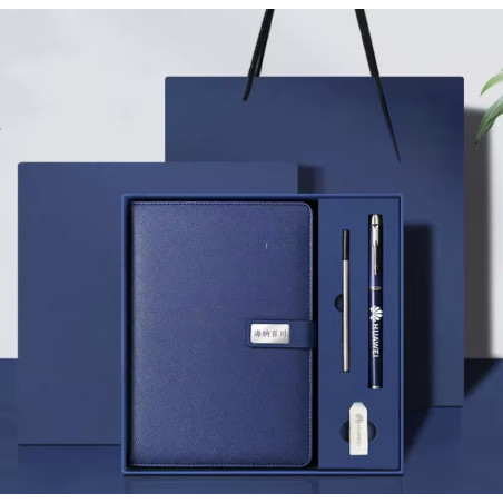 Coffret cadeau de luxe : carnet, stylo et clé USB